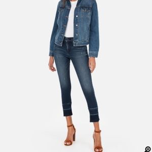 Express Perfect Slit Raw Hem Cropped Leggings